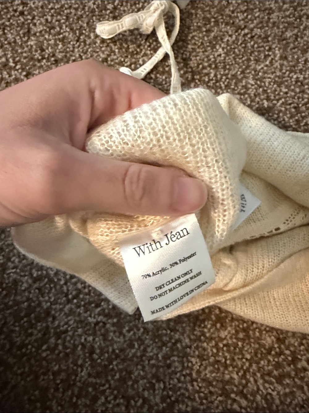 With Jean Cream Knit Lace-Trim Button Front Cami - Picture 4 of 4